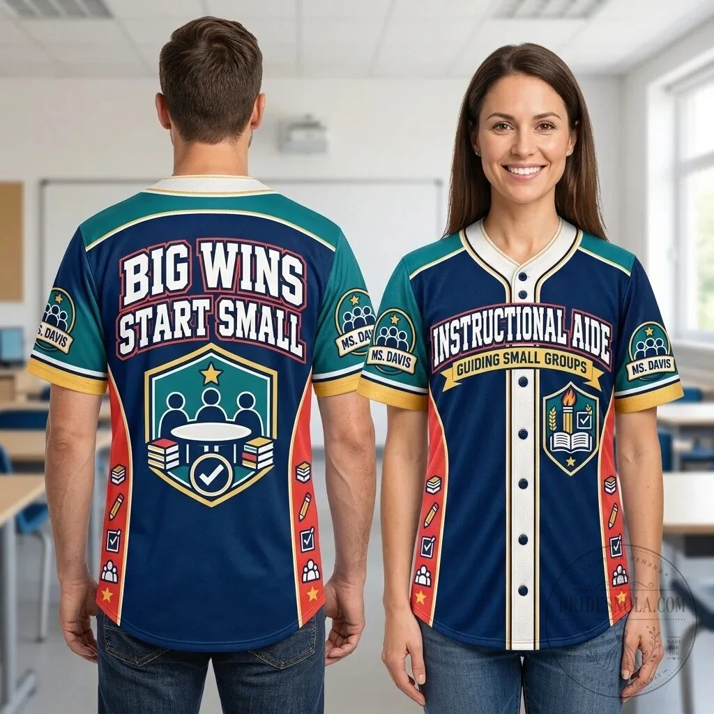 Instructional Aide Guiding Small Groups Big Wins Start Small Baseball Jersey