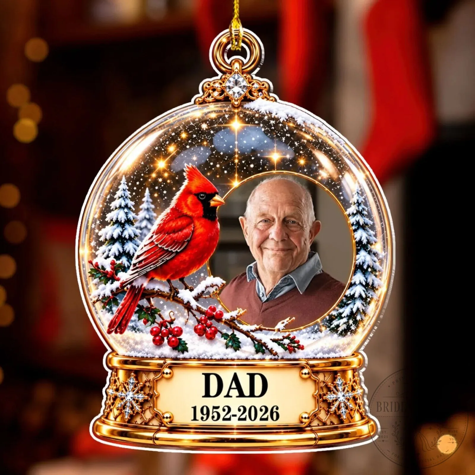 Personalized Cardinal Snow Globe Photo Christmas Ornament for Mom Memorial Gift 13 Personalized Cardinal Snow Globe Photo Christmas Ornament for Mom Memorial Gift