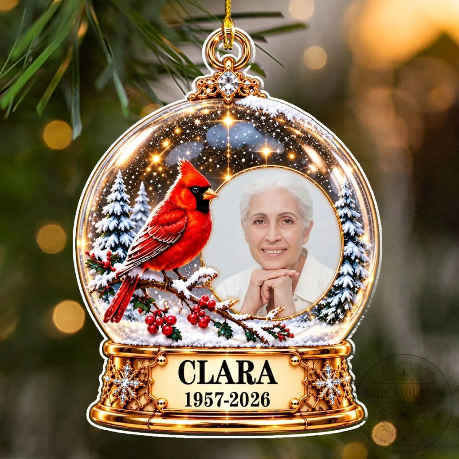 Personalized Cardinal Snow Globe Photo Christmas Ornament for Mom Memorial Gift 15 Personalized Cardinal Snow Globe Photo Christmas Ornament for Mom Memorial Gift