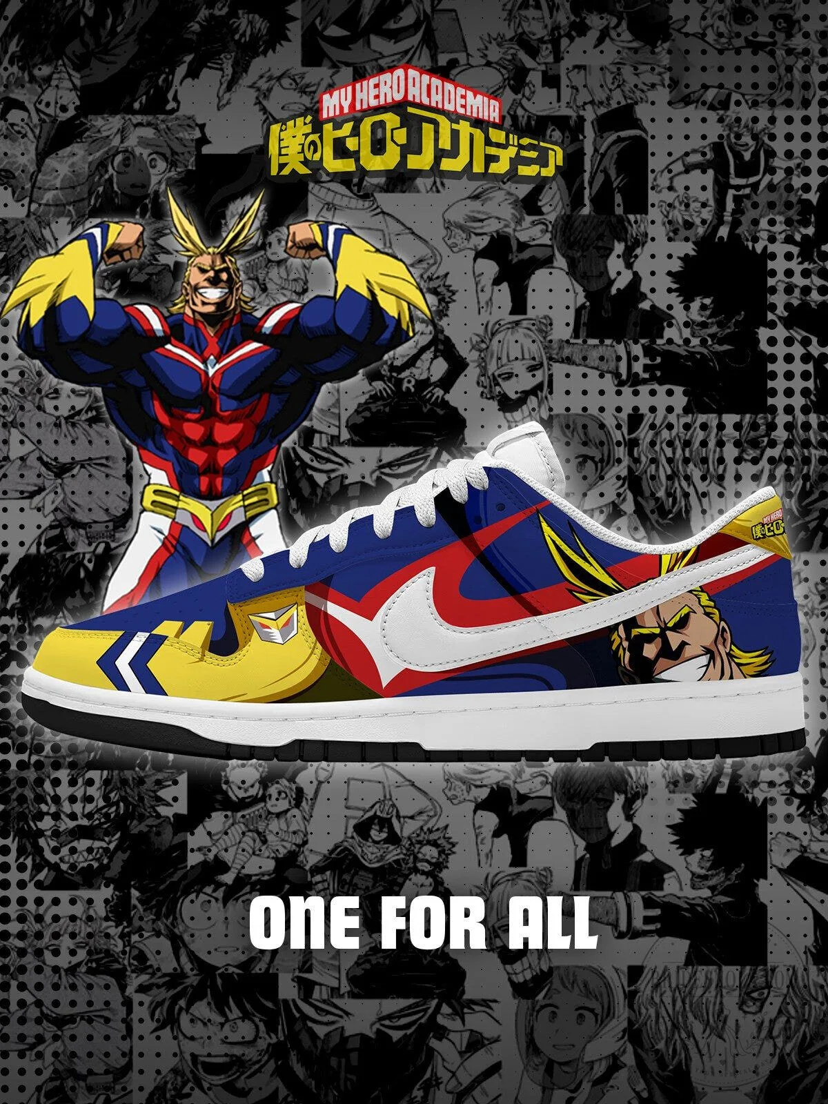 My Hero Academia All Might One For All Custom Anime Sneakers