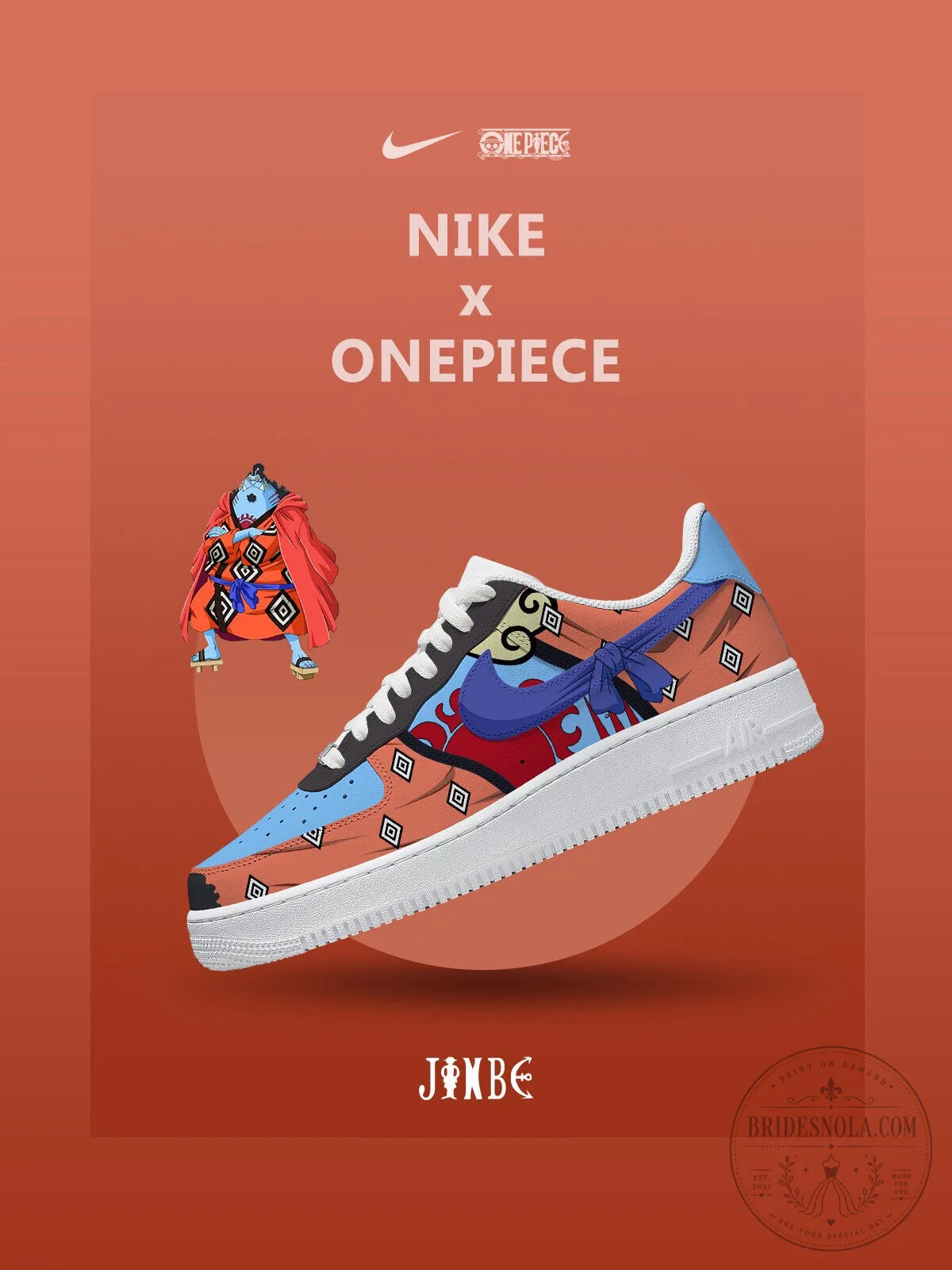 One Piece Jinbe Knight of the Sea Custom Anime Air Force One Sneakers